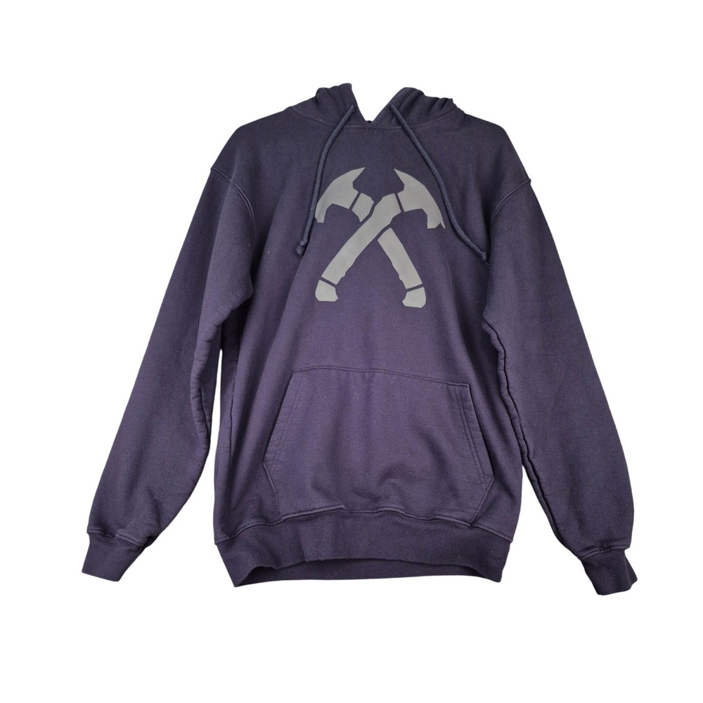 Jack Carr Crossed Tomahawks Logo‎ Hoodie Navy Blue Mens Sz M Pullover Sweatshirt
